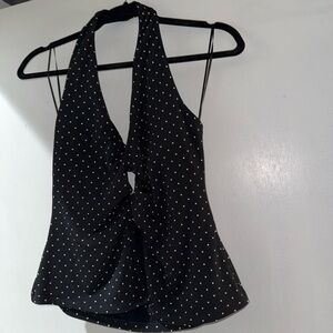 Abercrombie & Fitch Black and White Halter Blouse